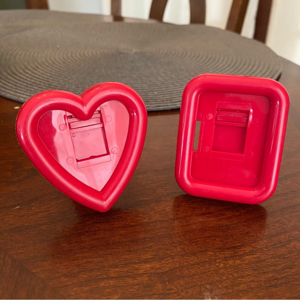 Vintage 1980 Mini Red Plastic Picture Frame Pair of 2